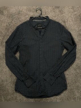 A/X Armani Exchange Men's Black Button-Down Dress Shirt